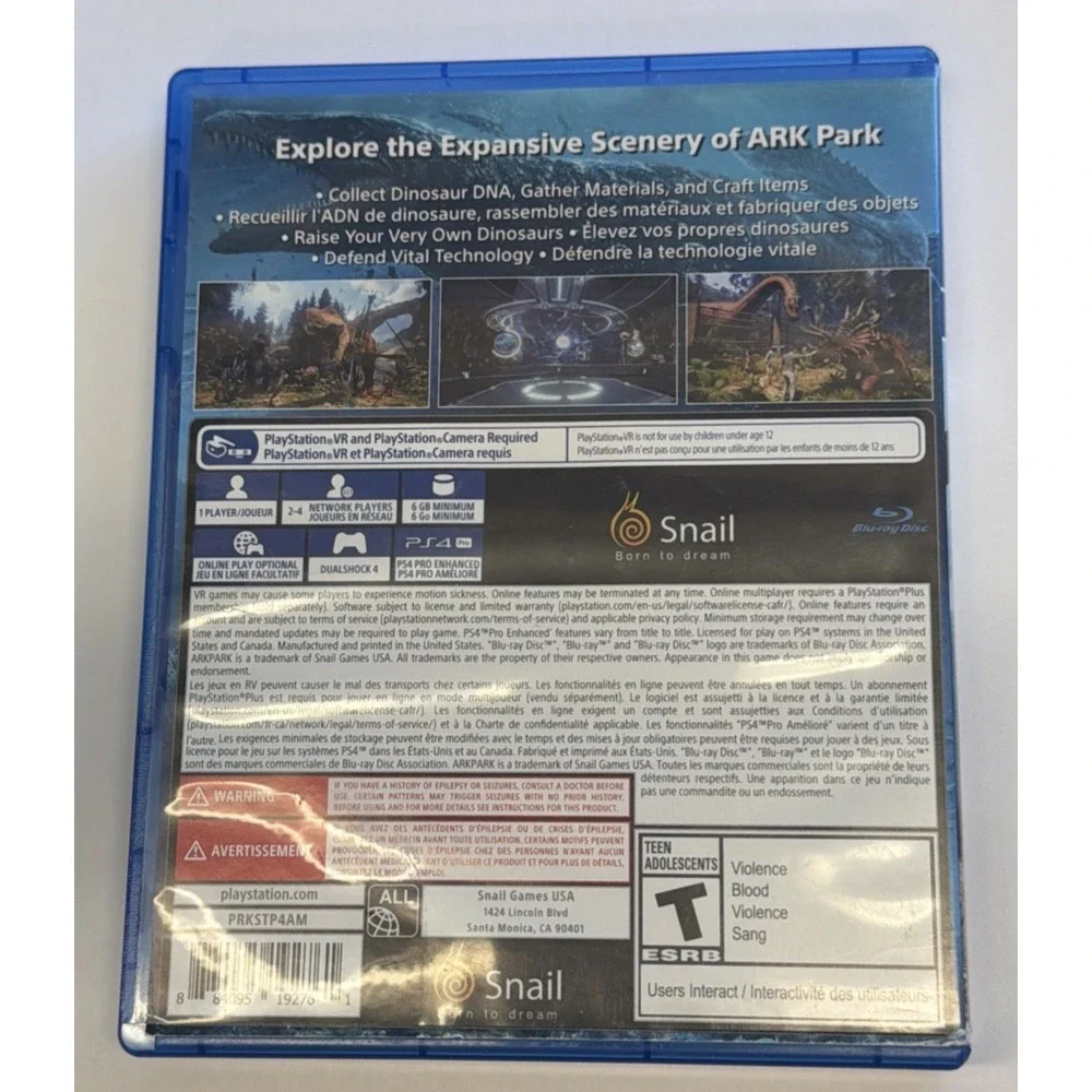 Ark Park PS4 Sony Playstation VR Virtual Reality Video Game